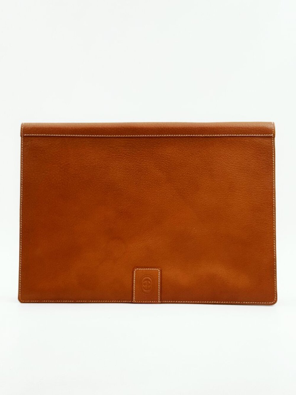 Gucci Vintage Brown Leather Document Portfolio Case Envelope Clutch
